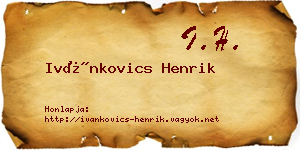 Ivánkovics Henrik névjegykártya